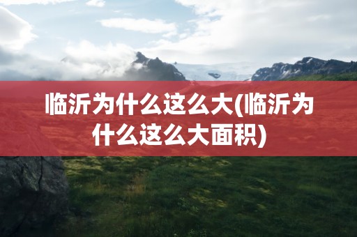 临沂为什么这么大(临沂为什么这么大面积)