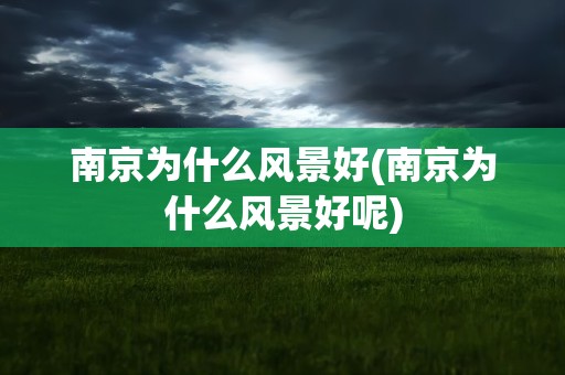 南京为什么风景好(南京为什么风景好呢)