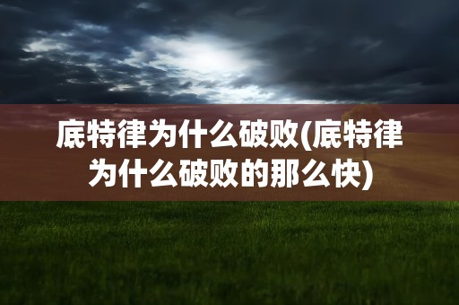 底特律为什么破败(底特律为什么破败的那么快)