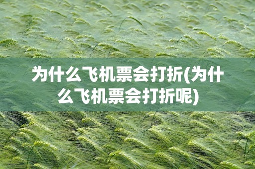 为什么飞机票会打折(为什么飞机票会打折呢)