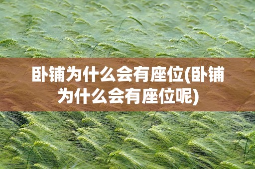 卧铺为什么会有座位(卧铺为什么会有座位呢)