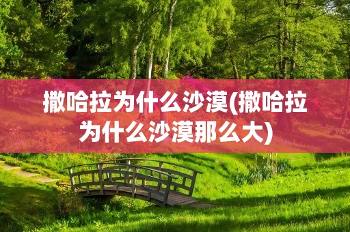 撒哈拉为什么沙漠(撒哈拉为什么沙漠那么大)