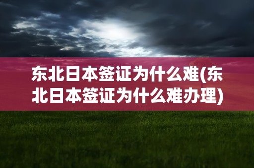 东北日本签证为什么难(东北日本签证为什么难办理)