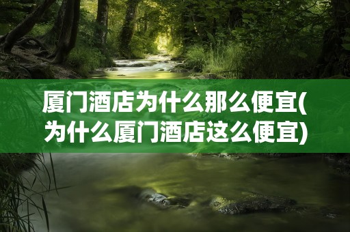 厦门酒店为什么那么便宜(为什么厦门酒店这么便宜)