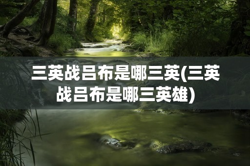三英战吕布是哪三英(三英战吕布是哪三英雄)