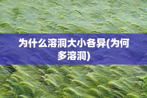 为什么溶洞大小各异(为何多溶洞)