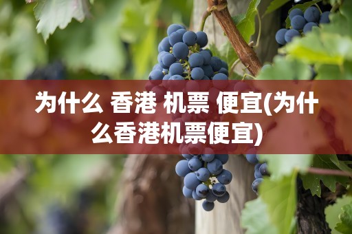 为什么 香港 机票 便宜(为什么香港机票便宜)