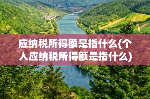 应纳税所得额是指什么(个人应纳税所得额是指什么)