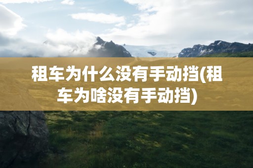 租车为什么没有手动挡(租车为啥没有手动挡)