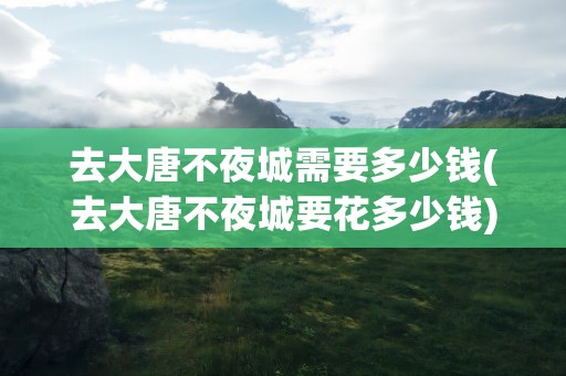 去大唐不夜城需要多少钱(去大唐不夜城要花多少钱)