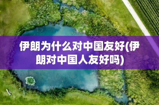 伊朗为什么对中国友好(伊朗对中国人友好吗)