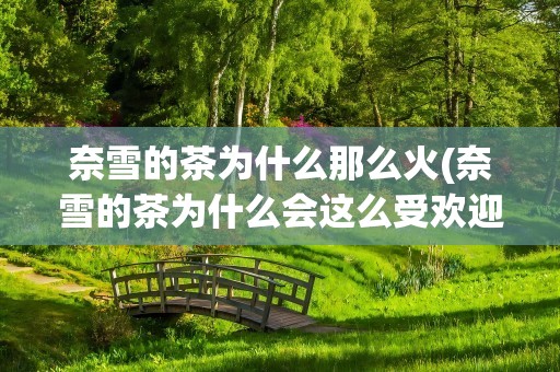 奈雪的茶为什么那么火(奈雪的茶为什么会这么受欢迎)