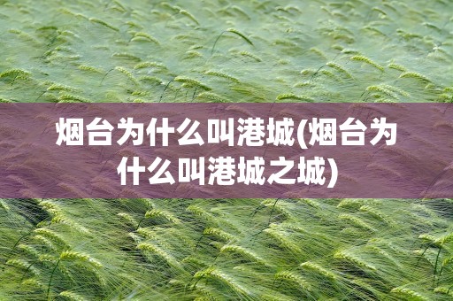 烟台为什么叫港城(烟台为什么叫港城之城)