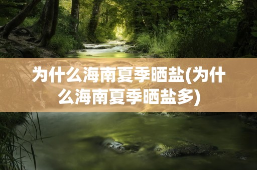 为什么海南夏季晒盐(为什么海南夏季晒盐多)