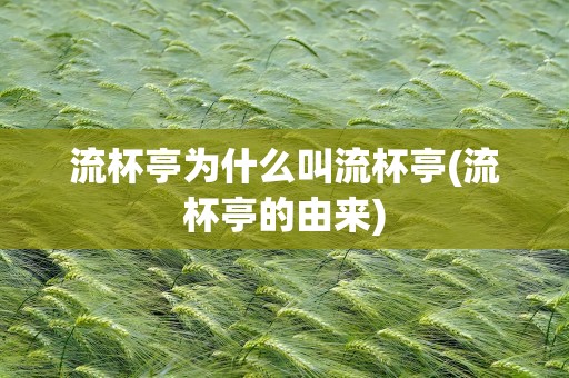 流杯亭为什么叫流杯亭(流杯亭的由来)