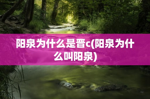 阳泉为什么是晋c(阳泉为什么叫阳泉)