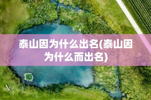 泰山因为什么出名(泰山因为什么而出名)