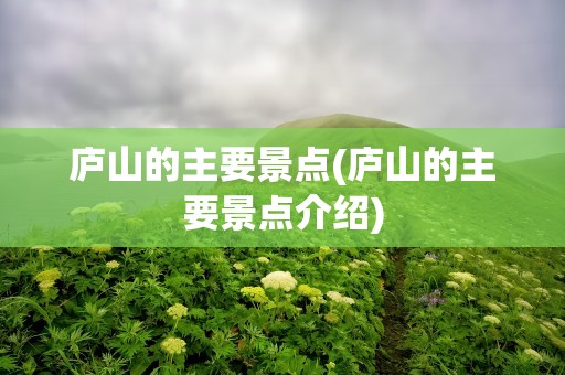 庐山的主要景点(庐山的主要景点介绍)