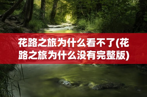 花路之旅为什么看不了(花路之旅为什么没有完整版)