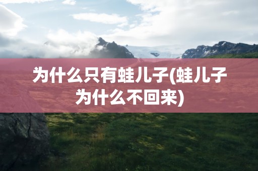 为什么只有蛙儿子(蛙儿子为什么不回来)