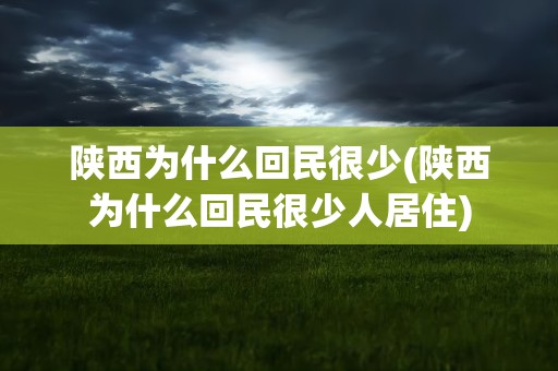 陕西为什么回民很少(陕西为什么回民很少人居住)