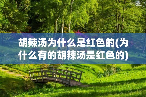 胡辣汤为什么是红色的(为什么有的胡辣汤是红色的)