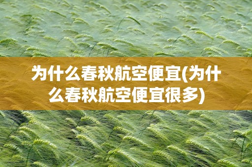 为什么春秋航空便宜(为什么春秋航空便宜很多)