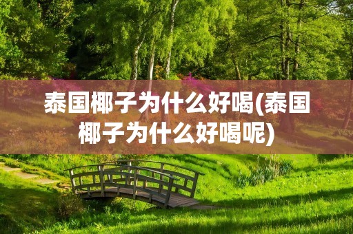 泰国椰子为什么好喝(泰国椰子为什么好喝呢)