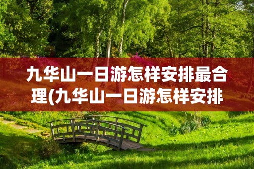 九华山一日游怎样安排最合理(九华山一日游怎样安排最合理陕西)