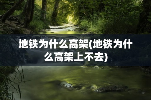 地铁为什么高架(地铁为什么高架上不去)