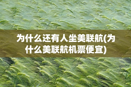为什么还有人坐美联航(为什么美联航机票便宜)