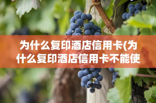 为什么复印酒店信用卡(为什么复印酒店信用卡不能使用)