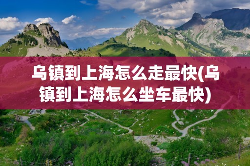 乌镇到上海怎么走最快(乌镇到上海怎么坐车最快)