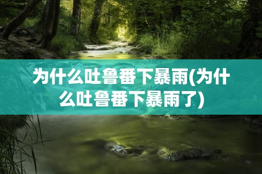为什么吐鲁番下暴雨(为什么吐鲁番下暴雨了)