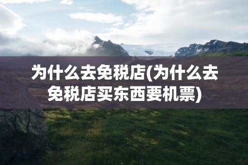 为什么去免税店(为什么去免税店买东西要机票)