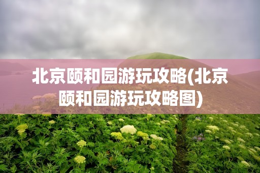 北京颐和园游玩攻略(北京颐和园游玩攻略图)