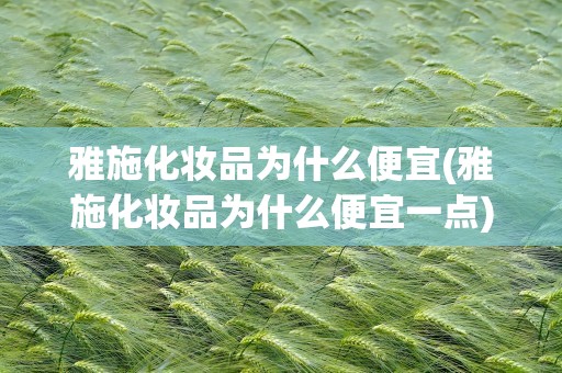 雅施化妆品为什么便宜(雅施化妆品为什么便宜一点)