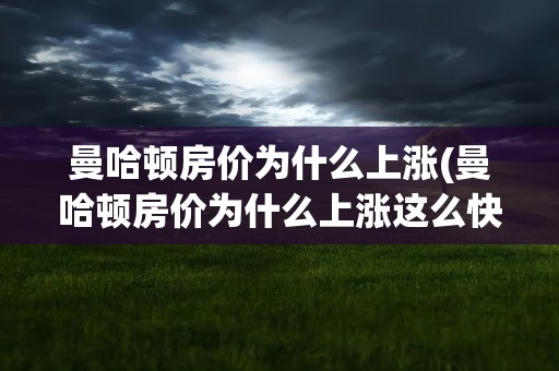 曼哈顿房价为什么上涨(曼哈顿房价为什么上涨这么快)