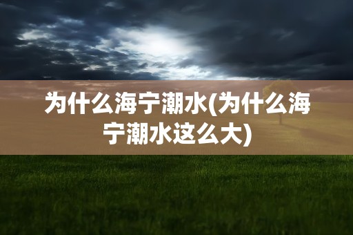 为什么海宁潮水(为什么海宁潮水这么大)