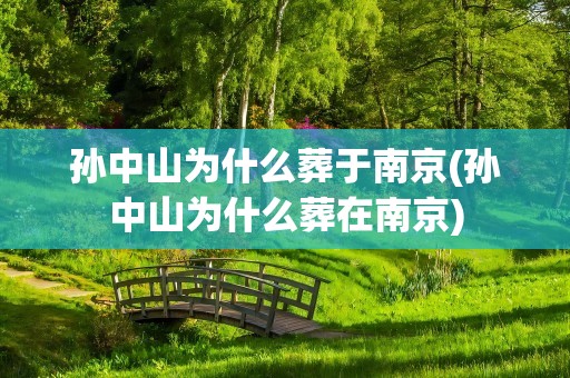 孙中山为什么葬于南京(孙中山为什么葬在南京)