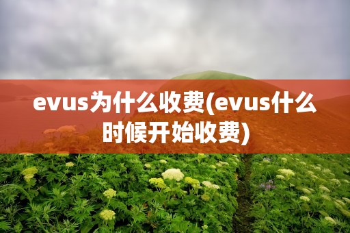 evus为什么收费(evus什么时候开始收费)