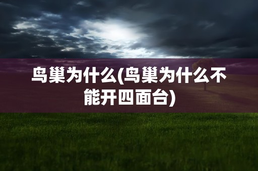 鸟巢为什么(鸟巢为什么不能开四面台)
