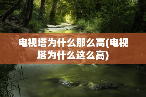 电视塔为什么那么高(电视塔为什么这么高)