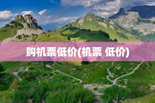 购机票低价(机票 低价)