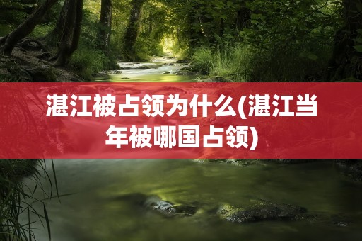 湛江被占领为什么(湛江当年被哪国占领)