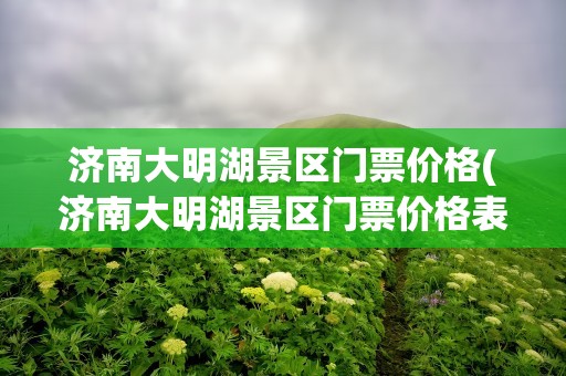 济南大明湖景区门票价格(济南大明湖景区门票价格表)