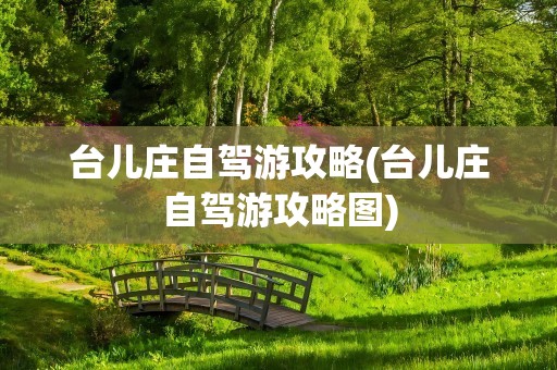 台儿庄自驾游攻略(台儿庄自驾游攻略图)