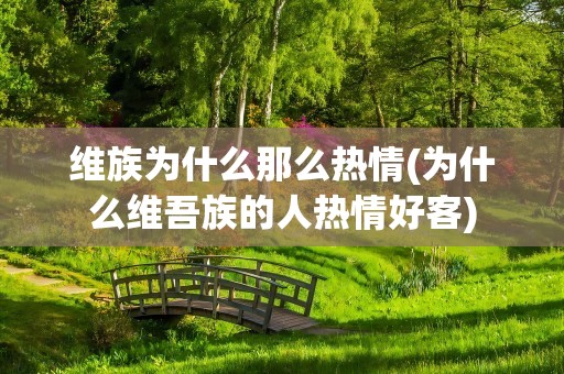 维族为什么那么热情(为什么维吾族的人热情好客)
