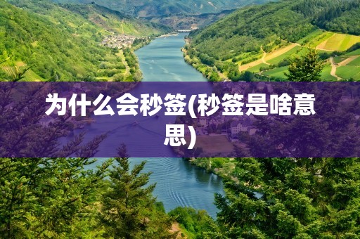 为什么会秒签(秒签是啥意思)