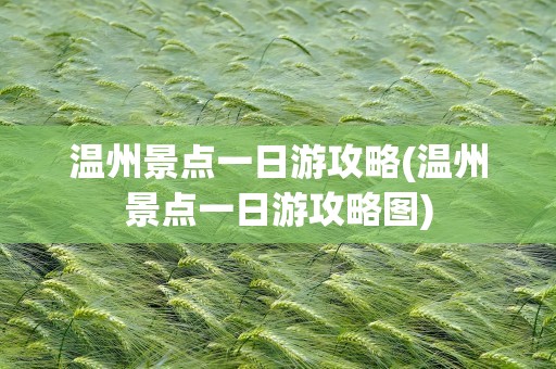 温州景点一日游攻略(温州景点一日游攻略图)